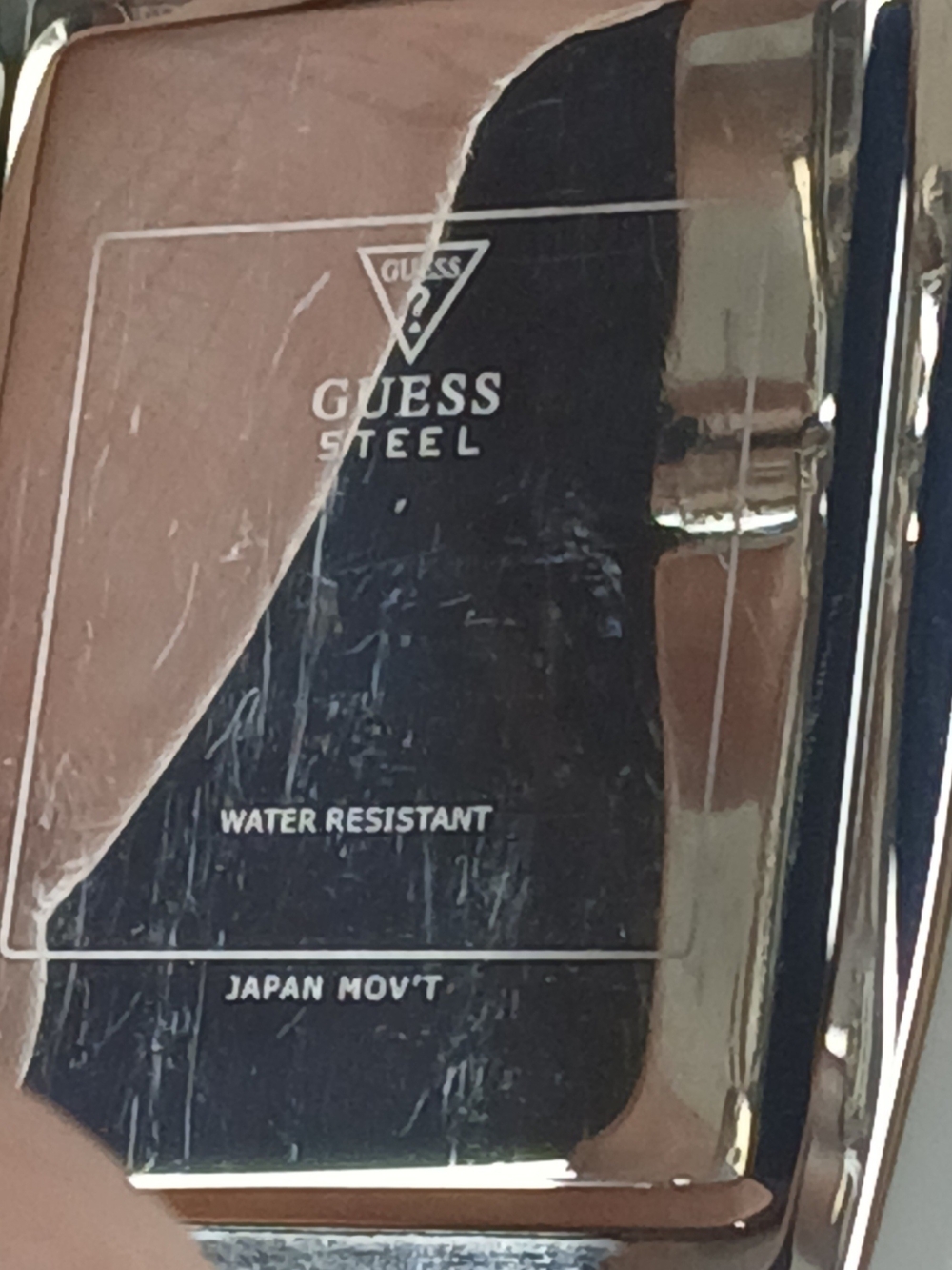 GUESS Silver Men's Rectangular Stainless Steel Watch - Picture 10 of 10